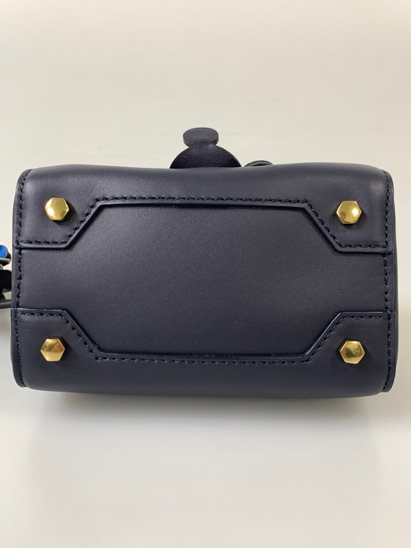 【中古品】【レディース】 ANYA HINDMARCH アニヤ・ハインドマーチ HAND BAG ハンドバッグ レディース ミニ カバン 鞄 ショルダーバッグ 188-260913-em-17-min カラー：ネイビー 万代Net店