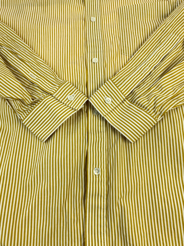 【中古品】【メンズ】 FRESH SERVICE フレッシュサービス CORPORATE UNIFORM L S SHIRT コーポレート ユニフォーム ロングスリーブ シャツ FSC253-50105B 長袖シャツ 140-260912-hu-53-min サイズ：M カラー：イエロー/ホワイト（ストライプ） 万代Net店