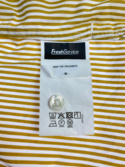 【中古品】【メンズ】 FRESH SERVICE フレッシュサービス CORPORATE UNIFORM L S SHIRT コーポレート ユニフォーム ロングスリーブ シャツ FSC253-50105B 長袖シャツ 140-260912-hu-53-min サイズ：M カラー：イエロー/ホワイト（ストライプ） 万代Net店