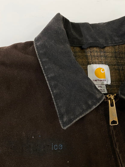 【中古品】【メンズ】 CARHARTT カーハート メキシコ製 DETROIT JACKET デトロイト ジャケット アウター 146-260910-jt-03-min サイズ：3XL カラー：ダークブラウン 万代Net店