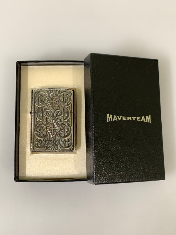 【中古品】【メンズ】 ZIPPO ジッポ MAVERTEAM アーマー 5面彫刻 マーベチーム Armor オイル ライター 206-260913-em-11-min カラー：シルバー 万代Net店