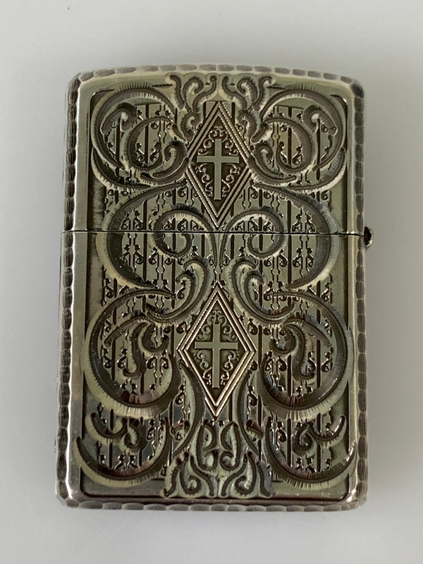 【中古品】【メンズ】 ZIPPO ジッポ MAVERTEAM アーマー 5面彫刻 マーベチーム Armor オイル ライター 206-260913-em-11-min カラー：シルバー 万代Net店