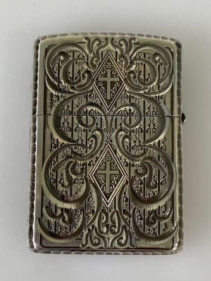 【中古品】【メンズ】 ZIPPO ジッポ MAVERTEAM アーマー 5面彫刻 マーベチーム Armor オイル ライター 206-260913-em-11-min カラー：シルバー 万代Net店