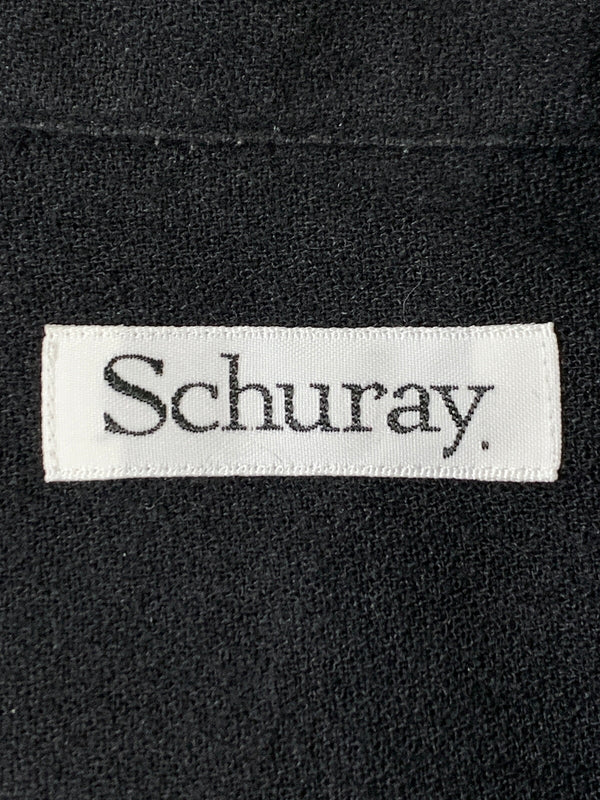 【中古品】【メンズ】 SCHURAY シュウレイ LINEN COTTON OPEN COLLAR SHIRT リネン コットン オープン カラー シャツ SR-SH026 長袖 シャツ 140-260922-hu-47-min サイズ：1 カラー：ブラック 万代Net店