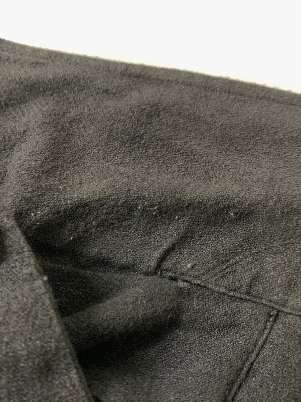 【中古品】【メンズ】 SCHURAY シュウレイ LINEN COTTON OPEN COLLAR SHIRT リネン コットン オープン カラー シャツ SR-SH026 長袖 シャツ 140-260922-hu-47-min サイズ：1 カラー：ブラック 万代Net店