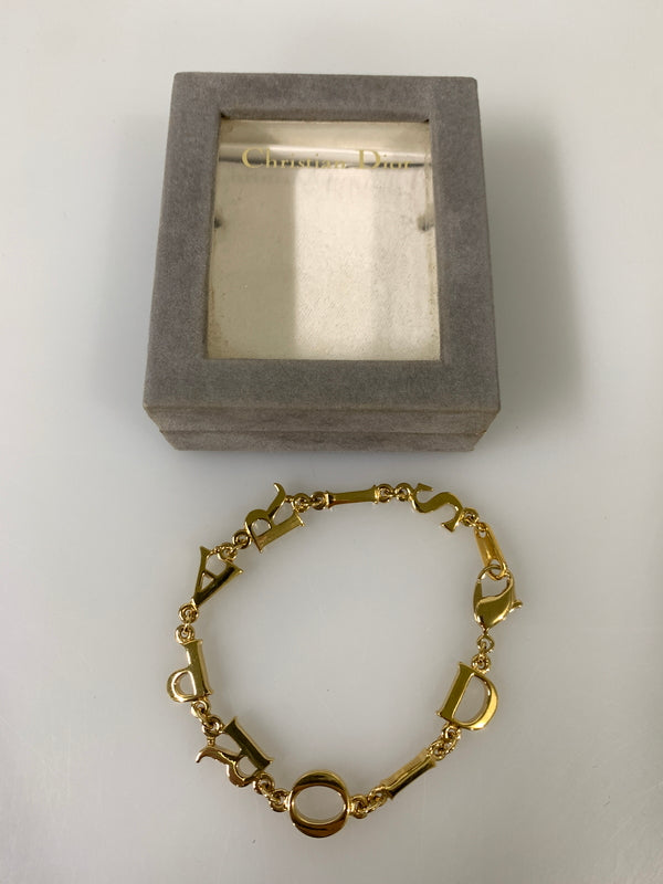 【中古品】【レディース】 CHRISTIAN DIOR クリスチャンディオール DIOR PARIS ブレスレット ディオール パリ ヴィンテージ アクサセリー ジュエリー ロゴ 182-260913-em-12-min カラー：ゴールド 万代Net店