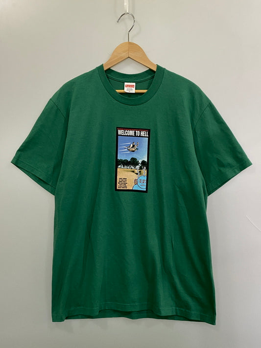 【中古品】【メンズ】 SUPREME ×TOY MACHINE シュプリーム トイマシーン 24SS WELCOME TO HELL S S TEE ウェルカム トゥ ヘル ショートスリーブ ティー 半袖 149-260916-hu-62-min サイズ：M カラー：グリーン 万代Net店