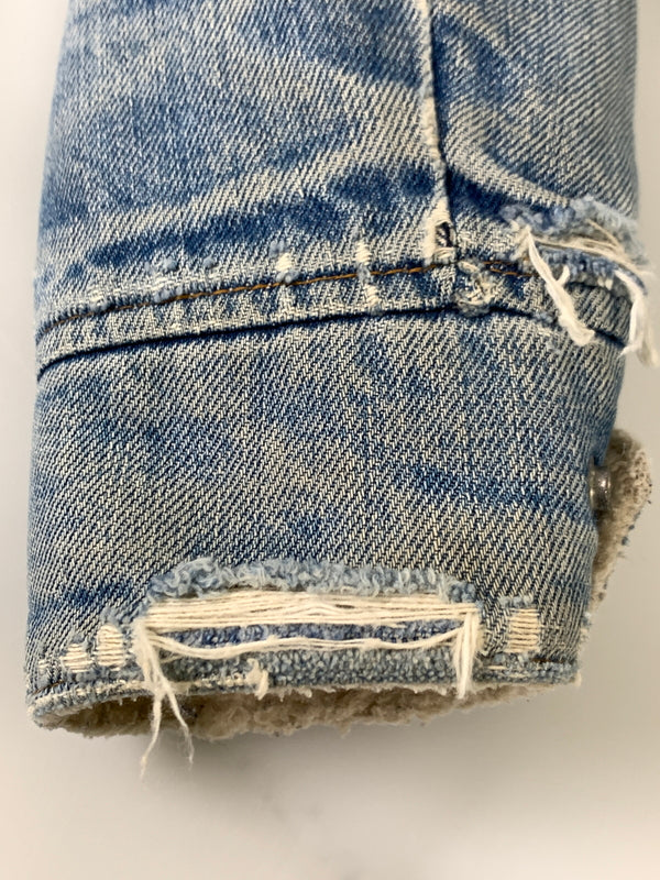 【中古品】【メンズ】 LEVI'S リーバイス 750刻印 オレンジタブ スモールE ボア デニムジャケット アウターGジャン 146-260922-hu-43-min サイズ：表記消えのため不明 カラー：ライトインディゴ 万代Net店