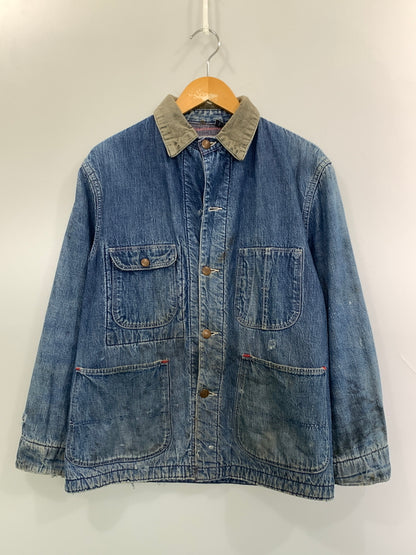【現状渡し品】【メンズ】 VINTAGE 60S BLANKET LINING DENIM COVERALL ブランケット ライニング デニム カバーオール アウター 146-260915-jt-09-min サイズ：サイズ不明 下記参照 カラー：ライトインディゴ 万代Net店