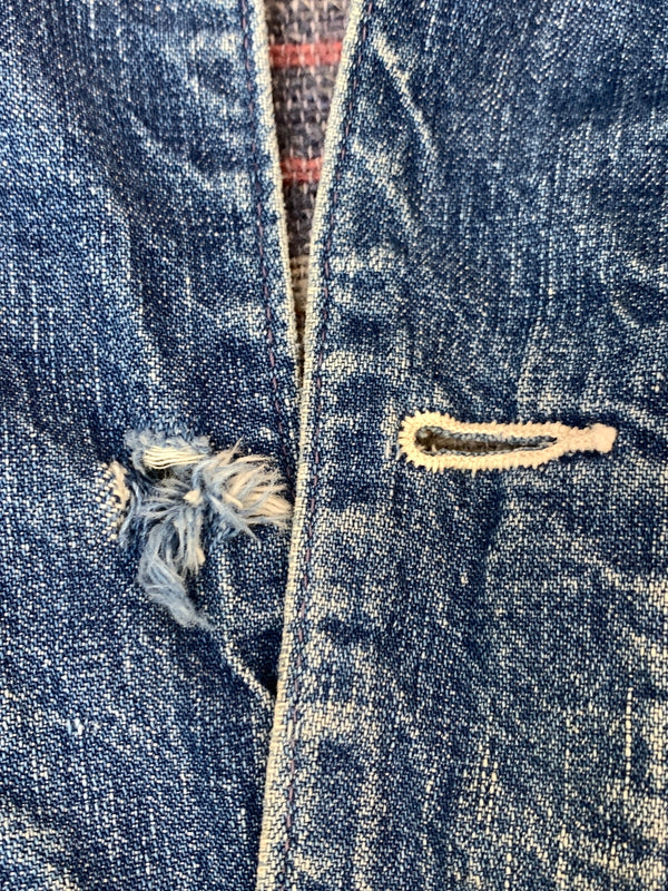 【現状渡し品】【メンズ】 VINTAGE 60S BLANKET LINING DENIM COVERALL ブランケット ライニング デニム カバーオール アウター 146-260915-jt-09-min サイズ：サイズ不明 下記参照 カラー：ライトインディゴ 万代Net店