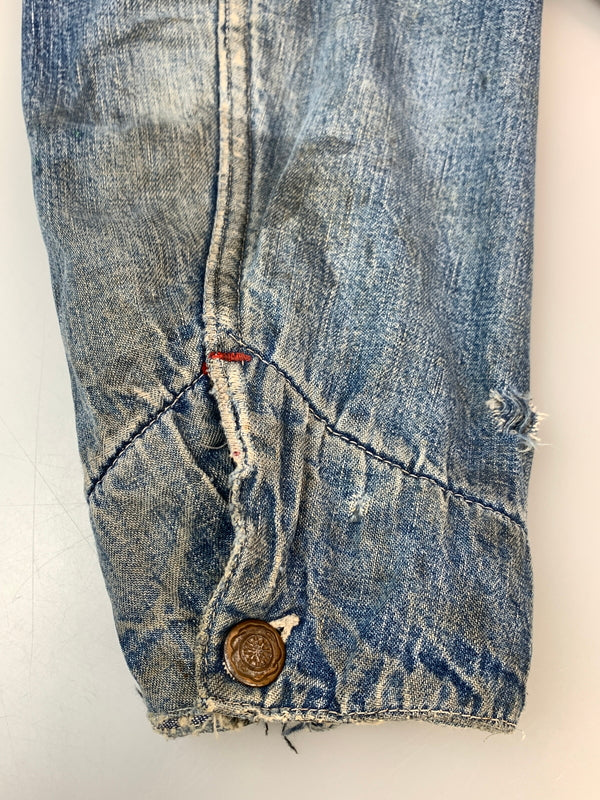 【現状渡し品】【メンズ】 VINTAGE 60S BLANKET LINING DENIM COVERALL ブランケット ライニング デニム カバーオール アウター 146-260915-jt-09-min サイズ：サイズ不明 下記参照 カラー：ライトインディゴ 万代Net店