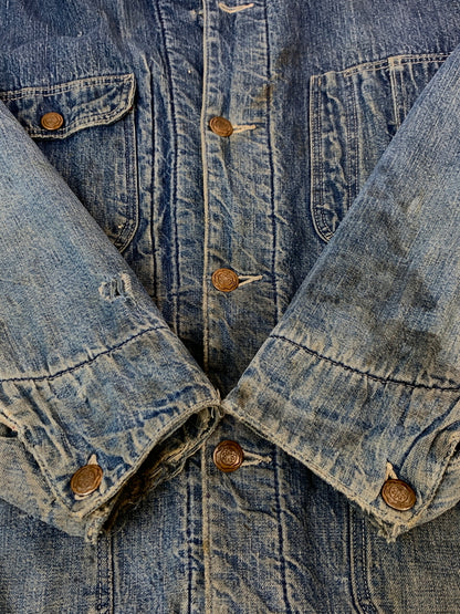 【現状渡し品】【メンズ】 VINTAGE 60S BLANKET LINING DENIM COVERALL ブランケット ライニング デニム カバーオール アウター 146-260915-jt-09-min サイズ：サイズ不明 下記参照 カラー：ライトインディゴ 万代Net店