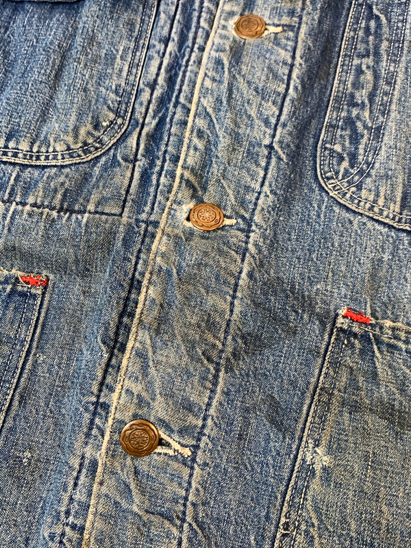 【現状渡し品】【メンズ】 VINTAGE 60S BLANKET LINING DENIM COVERALL ブランケット ライニング デニム カバーオール アウター 146-260915-jt-09-min サイズ：サイズ不明 下記参照 カラー：ライトインディゴ 万代Net店