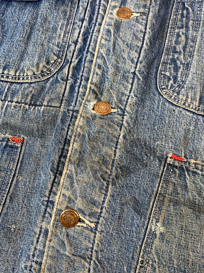 【現状渡し品】【メンズ】 VINTAGE 60S BLANKET LINING DENIM COVERALL ブランケット ライニング デニム カバーオール アウター 146-260915-jt-09-min サイズ：サイズ不明 下記参照 カラー：ライトインディゴ 万代Net店