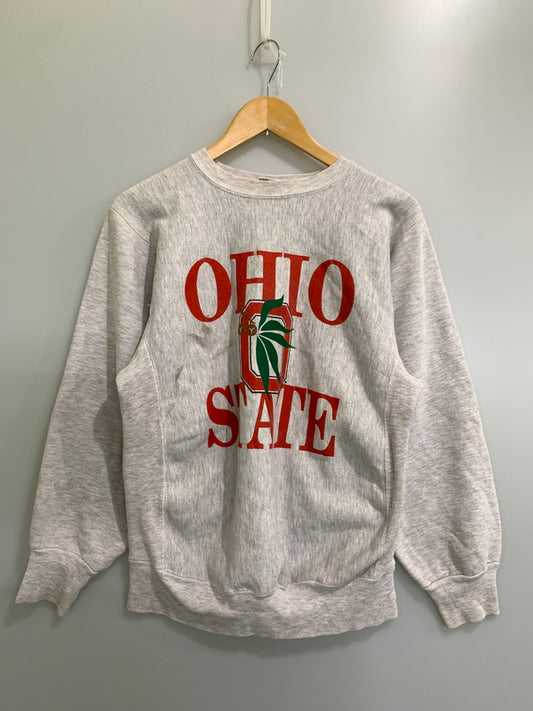 【中古品】【メンズ】 H.WOLF＆SONS エイチ ウルフ アンド サンズ USA製 OHIO STATE SWEATSHIRT オハイオ ステイト スウェット シャツ 長袖 ロングスリーブ トレーナー 146-260916-hu-40-min サイズ：M カラー：ライトグレー 万代Net店