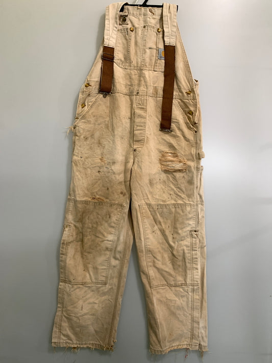 【ジャンク品】【メンズ】 CARHARTT カーハート DOUBLE KNEE DUCK OVERALLS ダブル ニー ダック オーバーオール オールインワン 146-260922-hu-53-min サイズ：サイズ表記不明 カラー：ベージュ 万代Net店