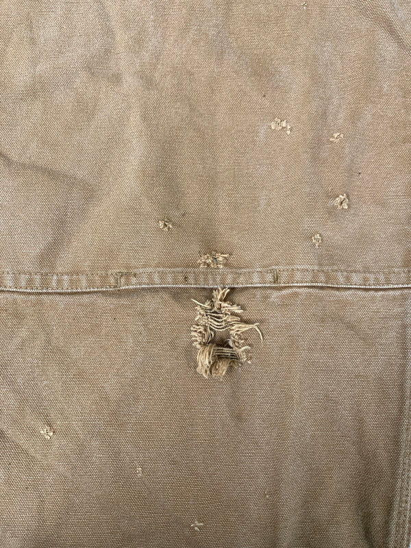 【現状渡し品】【メンズ】 CARHARTT カーハート RELAXED FIT DOUBLE KNEE DUCK OVERALLS リラックスド フィット ダブル ニー ダック オーバーオール オールインワン 146-260922-hu-54-min サイズ：48×32 カラー：ブラウン系 万代Net店