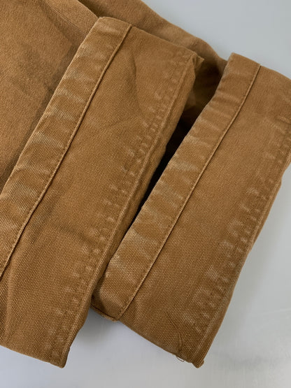 【現状渡し品】【メンズ】 CARHARTT カーハート RELAXED FIT DOUBLE KNEE DUCK OVERALLS リラックスド フィット ダブル ニー ダック オーバーオール オールインワン 146-260922-hu-54-min サイズ：48×32 カラー：ブラウン系 万代Net店