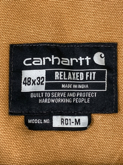 【現状渡し品】【メンズ】 CARHARTT カーハート RELAXED FIT DOUBLE KNEE DUCK OVERALLS リラックスド フィット ダブル ニー ダック オーバーオール オールインワン 146-260922-hu-54-min サイズ：48×32 カラー：ブラウン系 万代Net店