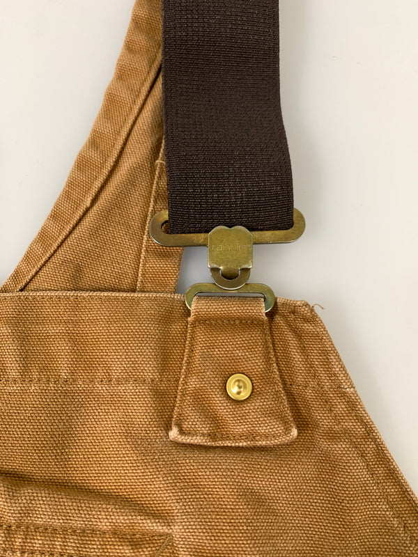 【現状渡し品】【メンズ】 CARHARTT カーハート RELAXED FIT DOUBLE KNEE DUCK OVERALLS リラックスド フィット ダブル ニー ダック オーバーオール オールインワン 146-260922-hu-54-min サイズ：48×32 カラー：ブラウン系 万代Net店