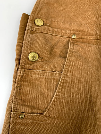 【現状渡し品】【メンズ】 CARHARTT カーハート RELAXED FIT DOUBLE KNEE DUCK OVERALLS リラックスド フィット ダブル ニー ダック オーバーオール オールインワン 146-260922-hu-54-min サイズ：48×32 カラー：ブラウン系 万代Net店