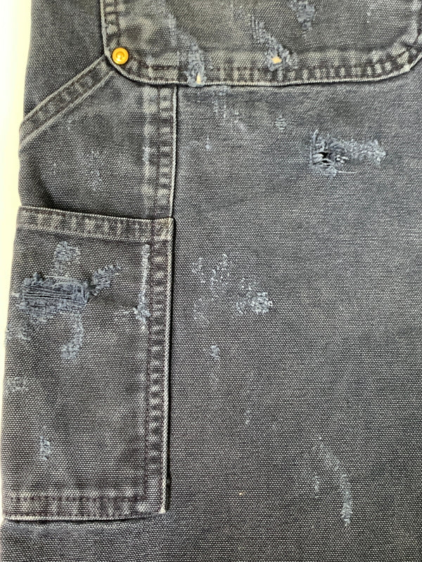 【現状渡し品】【メンズ】 CARHARTT カーハート RELAXED FIT DOUBLE KNEE DUCK OVERALLS リラックスド フィット ダブル ニー ダック オーバーオール オールインワン 146-260922-hu-55-min サイズ：40×32 カラー：ネイビー 万代Net店