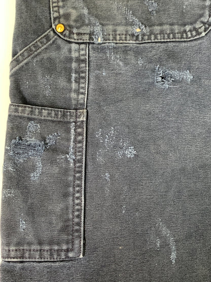 【現状渡し品】【メンズ】 CARHARTT カーハート RELAXED FIT DOUBLE KNEE DUCK OVERALLS リラックスド フィット ダブル ニー ダック オーバーオール オールインワン 146-260922-hu-55-min サイズ：40×32 カラー：ネイビー 万代Net店