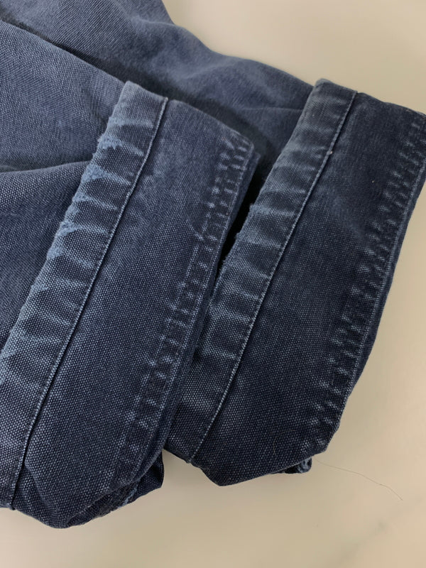 【現状渡し品】【メンズ】 CARHARTT カーハート RELAXED FIT DOUBLE KNEE DUCK OVERALLS リラックスド フィット ダブル ニー ダック オーバーオール オールインワン 146-260922-hu-55-min サイズ：40×32 カラー：ネイビー 万代Net店