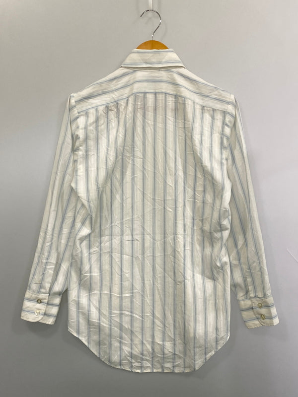 【中古品】【メンズ】 USED CAREERCLUB キャリア クラブ 70S USA製 STRIPE SHIRT 70年代 ストライプシャツ 長袖 シャツ 146-260916-hu-71-min サイズ：14 1/2 カラー：ホワイト/ライトブルー（ストライプ） 万代Net店