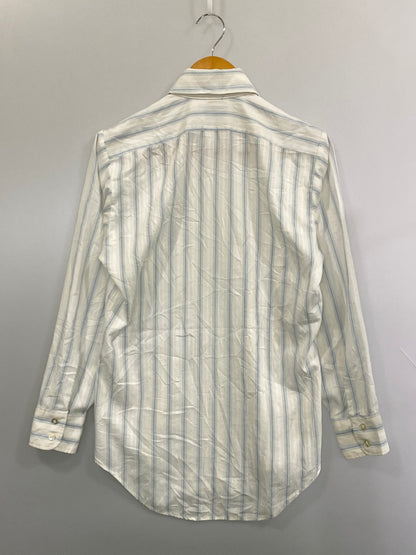 【中古品】【メンズ】 USED CAREERCLUB キャリア クラブ 70S USA製 STRIPE SHIRT 70年代 ストライプシャツ 長袖 シャツ 146-260916-hu-71-min サイズ：14 1/2 カラー：ホワイト/ライトブルー（ストライプ） 万代Net店