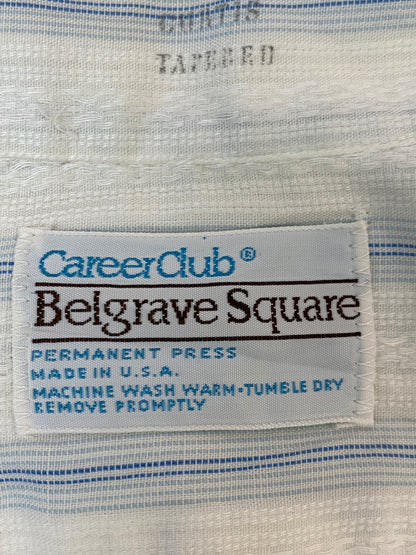 【中古品】【メンズ】 USED CAREERCLUB キャリア クラブ 70S USA製 STRIPE SHIRT 70年代 ストライプシャツ 長袖 シャツ 146-260916-hu-71-min サイズ：14 1/2 カラー：ホワイト/ライトブルー（ストライプ） 万代Net店