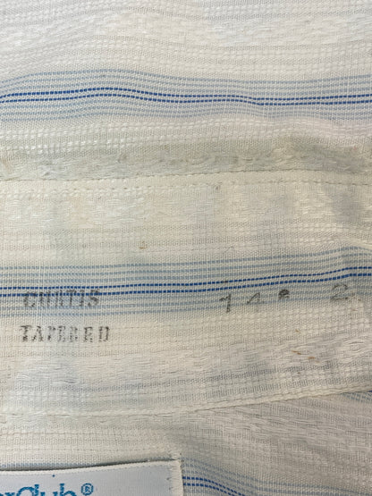 【中古品】【メンズ】 USED CAREERCLUB キャリア クラブ 70S USA製 STRIPE SHIRT 70年代 ストライプシャツ 長袖 シャツ 146-260916-hu-71-min サイズ：14 1/2 カラー：ホワイト/ライトブルー（ストライプ） 万代Net店