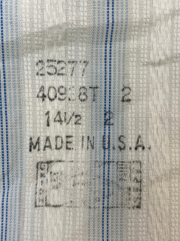 【中古品】【メンズ】 USED CAREERCLUB キャリア クラブ 70S USA製 STRIPE SHIRT 70年代 ストライプシャツ 長袖 シャツ 146-260916-hu-71-min サイズ：14 1/2 カラー：ホワイト/ライトブルー（ストライプ） 万代Net店