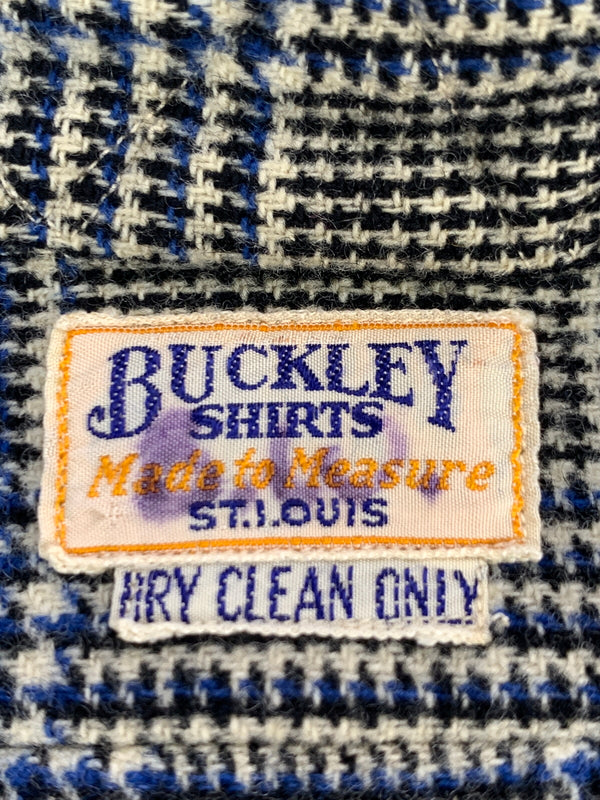 【中古品】【メンズ】 BUCKLEY SHIRT バックリー シャツ 50S FLANNEL SHIRT 50年代 フランネル シャツ トップス 146-260915-jt-08-min カラー：ブラック/ホワイト/ブルー 万代Net店