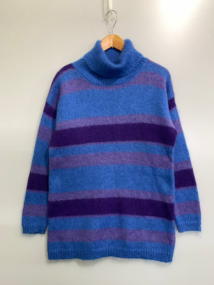 【中古品】【メンズ】 USED MOHAIR KNIT モヘアニット セーター トップス 146-260916-hu-52-min サイズ：表記タグ無しのため不明 カラー：ブルー/パープル 万代Net店