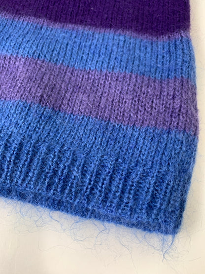【中古品】【メンズ】 USED MOHAIR KNIT モヘアニット セーター トップス 146-260916-hu-52-min サイズ：表記タグ無しのため不明 カラー：ブルー/パープル 万代Net店