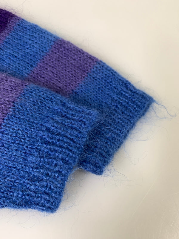【中古品】【メンズ】 USED MOHAIR KNIT モヘアニット セーター トップス 146-260916-hu-52-min サイズ：表記タグ無しのため不明 カラー：ブルー/パープル 万代Net店