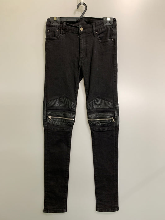 【中古品】【メンズ】 MNML ミニマル BIKER SKINNY DENIM PANT バイカー スキニー デニム パンツ ジーパン ボトムス 153-260922-hu-59-min サイズ：32 カラー：ブラック 万代Net店