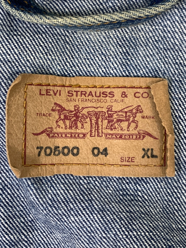 【中古品】【メンズ】 LEVI'S リーバイス T13刻印 ユーロモデル デニムジャケット 70500-0414 アウター ジージャン 146-260916-hu-26-min サイズ：XL カラー：ブルーインディゴ 万代Net店