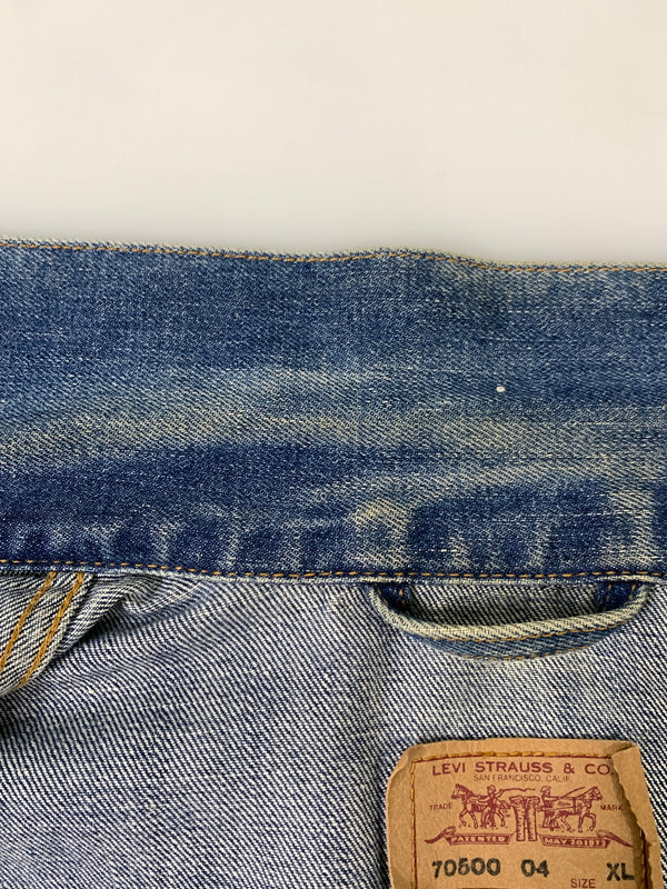 【中古品】【メンズ】 LEVI'S リーバイス T13刻印 ユーロモデル デニムジャケット 70500-0414 アウター ジージャン 146-260916-hu-26-min サイズ：XL カラー：ブルーインディゴ 万代Net店