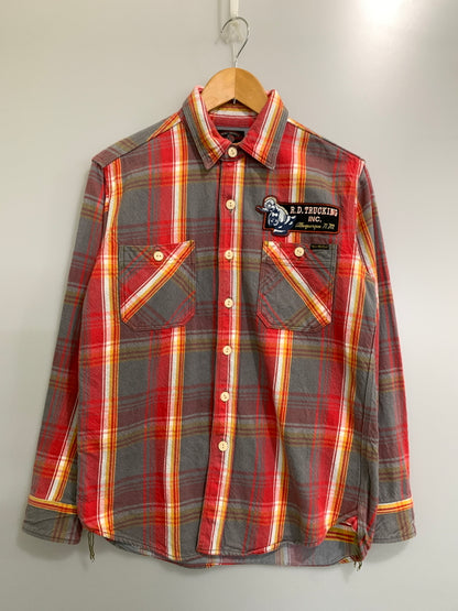 【中古品】【メンズ】 TOYS MCCOY トイズ マッコイ FLANNEL SHIRT フランネル シャツ 長袖 ロングスリーブ チェック シャツ 145-260922-hu-48-min サイズ：15 カラー：レッド系（チェック） 万代Net店