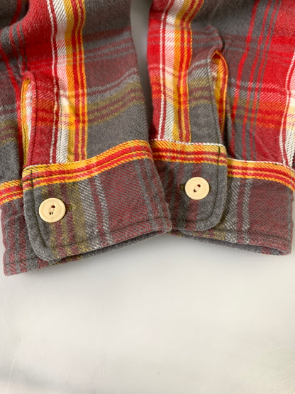 【中古品】【メンズ】 TOYS MCCOY トイズ マッコイ FLANNEL SHIRT フランネル シャツ 長袖 ロングスリーブ チェック シャツ 145-260922-hu-48-min サイズ：15 カラー：レッド系（チェック） 万代Net店