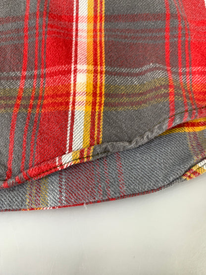 【中古品】【メンズ】 TOYS MCCOY トイズ マッコイ FLANNEL SHIRT フランネル シャツ 長袖 ロングスリーブ チェック シャツ 145-260922-hu-48-min サイズ：15 カラー：レッド系（チェック） 万代Net店