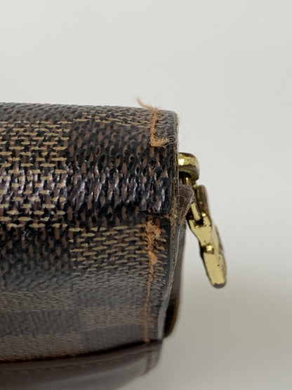 【現状渡し品】【メンズ/レディース】 LOUIS VUITTON ルイ・ヴィトン コンパクト・ジップ ダミエ エベヌ N61668 二つ折り財布 ウォレット 市松模様 179-260913-em-14-min カラー：ブラウン 万代Net店