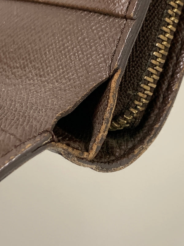 【現状渡し品】【メンズ/レディース】 LOUIS VUITTON ルイ・ヴィトン コンパクト・ジップ ダミエ エベヌ N61668 二つ折り財布 ウォレット 市松模様 179-260913-em-14-min カラー：ブラウン 万代Net店