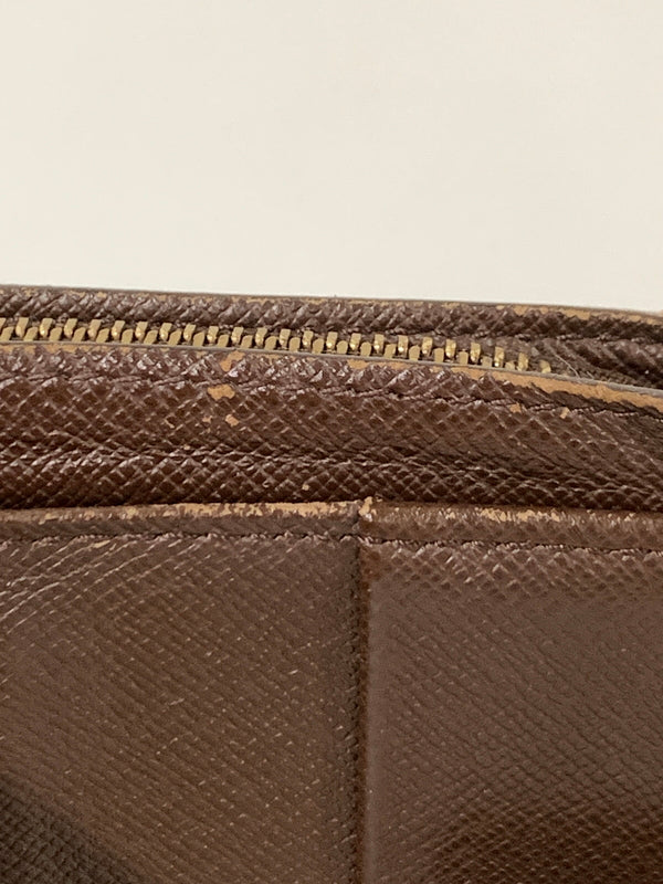 【現状渡し品】【メンズ/レディース】 LOUIS VUITTON ルイ・ヴィトン コンパクト・ジップ ダミエ エベヌ N61668 二つ折り財布 ウォレット 市松模様 179-260913-em-14-min カラー：ブラウン 万代Net店