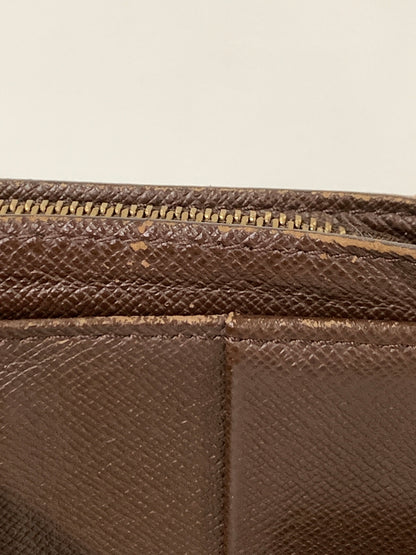 【現状渡し品】【メンズ/レディース】 LOUIS VUITTON ルイ・ヴィトン コンパクト・ジップ ダミエ エベヌ N61668 二つ折り財布 ウォレット 市松模様 179-260913-em-14-min カラー：ブラウン 万代Net店