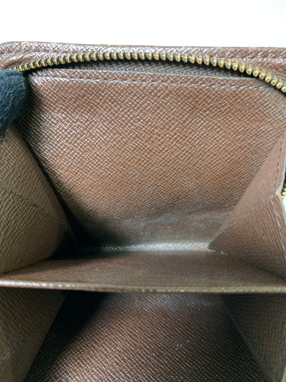 【現状渡し品】【メンズ/レディース】 LOUIS VUITTON ルイ・ヴィトン コンパクト・ジップ ダミエ エベヌ N61668 二つ折り財布 ウォレット 市松模様 179-260913-em-14-min カラー：ブラウン 万代Net店