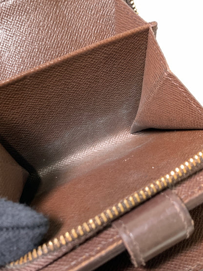 【現状渡し品】【メンズ/レディース】 LOUIS VUITTON ルイ・ヴィトン コンパクト・ジップ ダミエ エベヌ N61668 二つ折り財布 ウォレット 市松模様 179-260913-em-14-min カラー：ブラウン 万代Net店