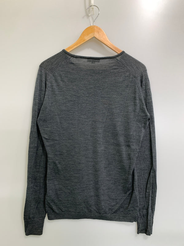 【中古品】【メンズ】 JOHN SMEDLEY ジョンスメドレー NEW ZERLAND MERINO LS KNIT ニュージーランド メリノ ロング スリーブ ニット CA45550 トップス 141-260922-hu-41-min サイズ：L カラー：グレー 万代Net店